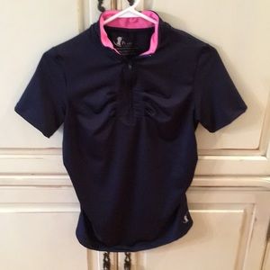 Playing 9 maternity golf polo, medium